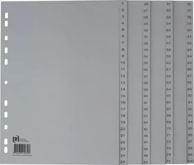 Image de ELBA Kunststoff-Register, 1-100, DIN A4, grau, 100-teilig
