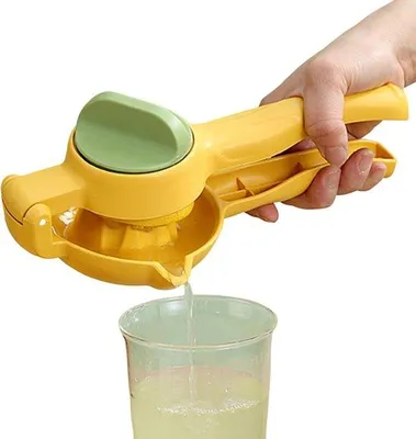 Immagine prodotto di Spremiagrumi manuale - Centrifuga per succhi di limone - Estrazione efficiente del succo - Dimensioni: 23 x 115 cm - Colore: giallo