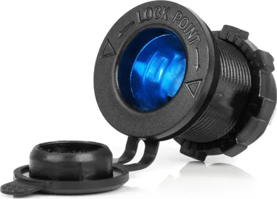 Produktbild von Zusatzstromanschluss Einbau LED Blau 12V 24V Wasserdicht AMIO-04220