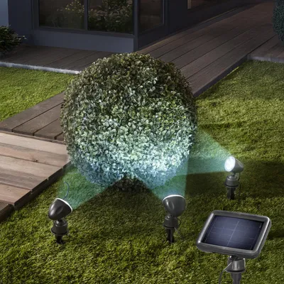 Produktbild von esotec Solarstrahler 3er Set Trio Professional Lichtfarbe 6500K outdoor 102542