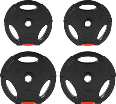Image de SPORTNOW set de 4 poids d'haltères, 2 x 2,5 kg/5kg poids, set de disques d'haltères, disques de poids pour barre d'haltère de 2,5 cm, perçage de Ø 25/30 mm, noir