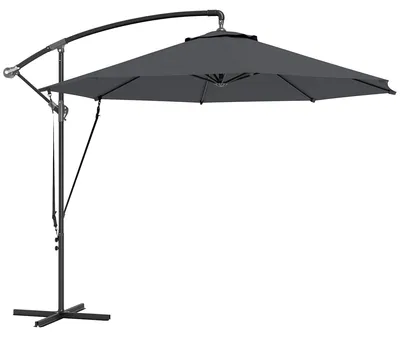 Immagine prodotto di Ombrellone da Giardino Rotondo Ø290x243A cm Inclinabile Protezione UPF 50+ Grigio Scuro