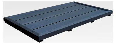 Produktbild von WPC Bodenplatte für Poolleitern und Solarduschen 101 x 60 x 5,5 cm dunkelgrau