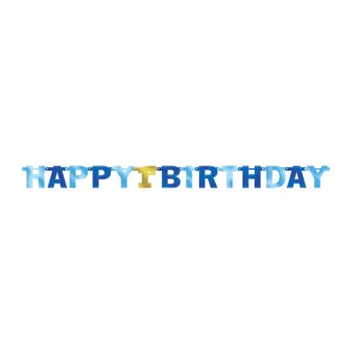 Produktbild von Happy Birthday Girlande, blau - Amscan 120287