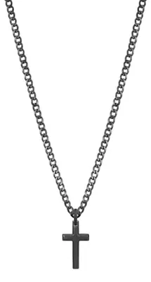 Produktbild von Fashion black necklace with cross Ink BIK20