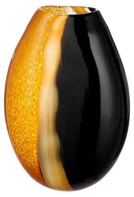 Produktbild von Gilde Glasart, Vase, bauchig, "Umbras", Glas, braun, orange, VE 1, L. 12 cm, B. 22 cm, H. 32 cm 52898