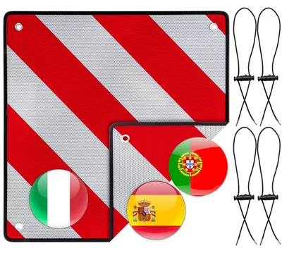 Immagine prodotto di Segnaletica riflettente in alluminio, 50 x 50 cm, con 4 cavi di fissaggio