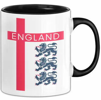 Produktbild von England Flagge London Tasse Geschenk Lustige Geschenkidee Spruch (Schwarz)