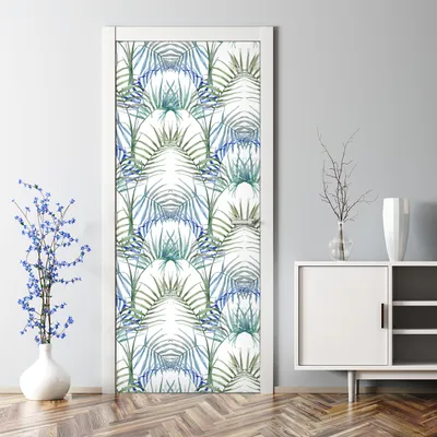 Produktbild von Dekorative Türtapete Wandtapete selbstklebend Türaufkleber Aufkleber Tropische Blätter 70 x 200 cm