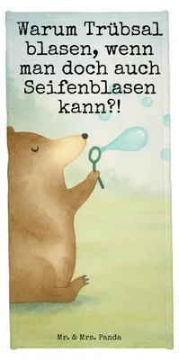 Produktbild von Mr. & Mrs. Panda Strandlaken Bär Seifenblasen Design - Weiß - Geschenk, Handtuch, Lustig Sein Glücklich Traurig Happy, sporthandtuch, Teddy, Frottier, Strandtuch
