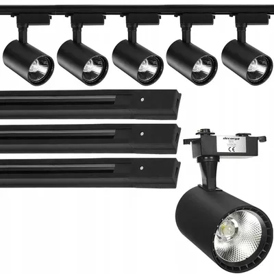 Obrázok produktu pre Decorya 5x LED Reflektor 30W Studená Biela 3m Čierny