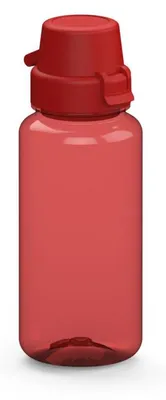 Obrázek produktu pro Láhev na vodu "School" 400 ml - Bezpečná láhev na pití z materiálu Tritan, vhodná pro děti i dospělé, s víkem, které zabraňuje úniku. Barva: průsvitná červená/červená