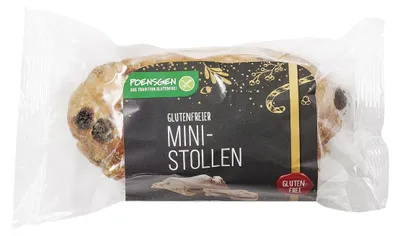 Obrázek produktu pro Poensgen, bezlepkový vánoční chléb "Ministollen", klasické vánoční pečivo, 220g