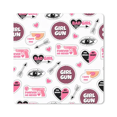Produktbild von MuchoWow® Mauspad Mousepad Mädchen - Rosa - Herzen - Design 20x20 cm - Mousepads - Maus Mat - Pad - Mausunterlage - Desk Mat - Bureauartikeln