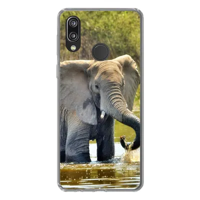 Produktbild von MuchoWow® Handyhülle Schutzhülle Hülle für Huawei P20 Lite (2020) Elefant - Wasser - Tiere - Natur Silikon Softcase Handy Hülle - Kartenhalter