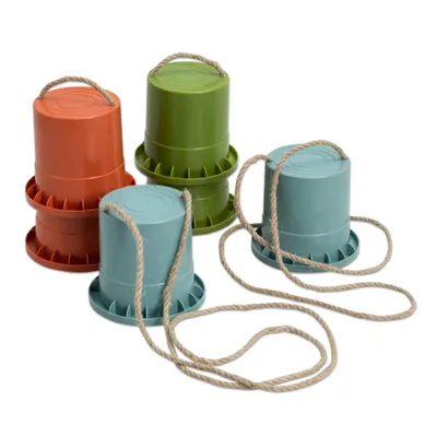 Produktbild von Betzold Laufstelzen aus biobasiertem treeNside-Material, 3er-Set, Farbe: grün/türkis/coral