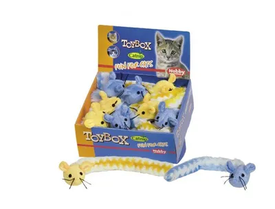 Image de NOBBY souris en peluche, jaune ou bleu, 30 cm