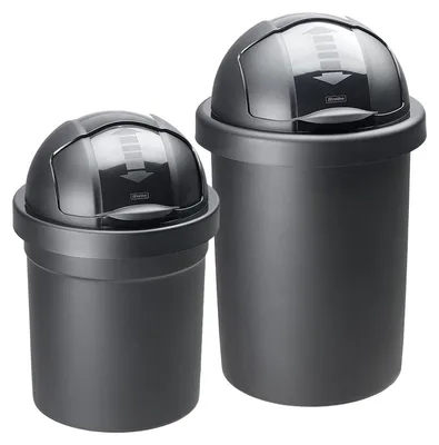 Produktbild von Rotho Abfalleimer Set 10 l und 30 l ROLL BOB - Müllsystem mit Schiebedeckel - Abfallbehälter Küche - platzsparend