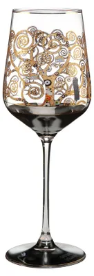 Weinglas Lebensbaum Gustav Klimt Motiv 0,45 l 8,5x25 cm