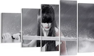 Produktbild von Bild auf Leinwand - Leinwandbild - Frau Aggression Schwert - 100x60cm - Wand Bild - Wanddeko - Leinwanddruck - Bilder - Kunstdruck - Wanddekoration - Leinwand bilder - Wandkunst - EG100x60-2261