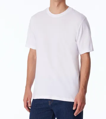 Image de Schiesser T-shirt américain col rond pack double - Blanc Taille : XL