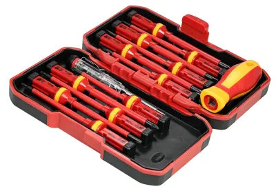 Obrázek produktu pro Sada izolovaných šroubováků, magnetické bity, 7dílná sada, červená