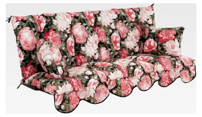 Produktbild von Auflage für Hollywoodschaukel 170x50 cm Bora Bankauflage für Sitzfläche und Rückenlehne mit Schnüren und Volant