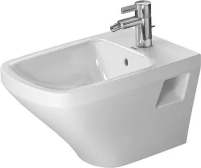 Zdjęcie produktu dla Duravit bidet ścienny DURASTYLE z przelewem, ława z otworem na baterię, 370 x 540 mm, 1 otwór na baterię biały