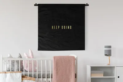 Produktbild von MuchoWow® Wandteppich Wandbehang Zitate - Motivation - Gold - Schwarz 90x90 cm Tapisserie Dekoration Wandtuch - Wandaufhänger