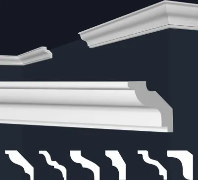 Produktbild von MARBET DESIGN Stuckleisten XPS Styropor weiß - Deckenleisten Deckenstuck Leisten E-Leisten - (2 Meter / 1 Leiste E-22)