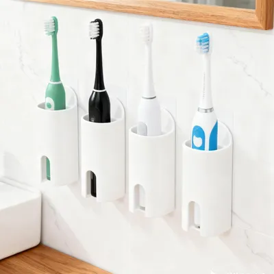 Produktbild von Elektrischer Zahnbürstenhalter 4er Set, selbstklebend, weiß