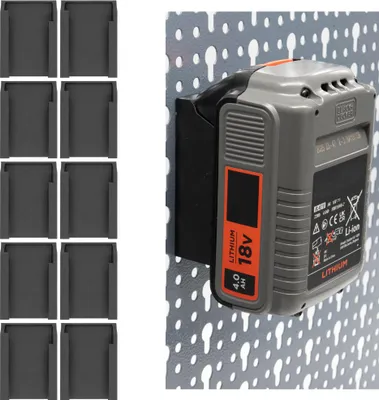 Produktbild von 10x Akkuhalter Kompatibel mit BLACK+DECKER 18V für Küpper Lochwand Akku Wandhalter