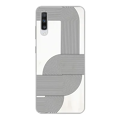 Produktbild von MuchoWow® Handyhülle Schutzhülle Hülle für Samsung Galaxy A70 Kunst - Schwarz - Weiß - Linie Silikon Softcase Handy Hülle - Schutzhaube