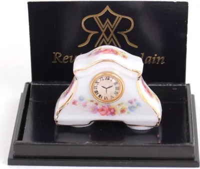 Produktbild von Kaminuhr Dresdner Rose Miniatur aus Porzellan handbemalt
