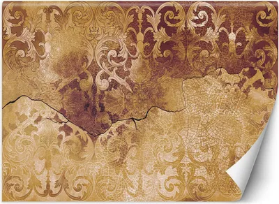 Produktbild von Vlies fototapete Goldenes Vintage-Ornament 100x70 cm Feeby Gelb inkl. Kleber einfache Montage