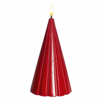Produktbild von Sirius LED Kerze rot Tannenbaum Weihnachtsdeko warmweiße LED 9,5x20cm