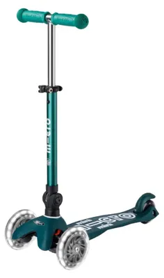 Produktbild von Micro Kinderroller ECO LED grün - faltbar mit höhenverstellbarem Lenker