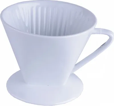 Produktbild von Kaffeefilter 1x4 Porzellan spülmaschinenfest 1-Loch 11,5cm Ø13cm weiß