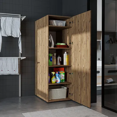 Immagine prodotto di Roomart • Armadio alto DORA, larghezza 60 cm • Bianco • Rovere bianco • Rovere • Rovere antracite