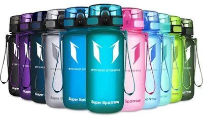 Produktbild von Trinkflasche Tritan Wasserflasche BPA-frei 350ml 500ml 750ml 1000ml Seeglas