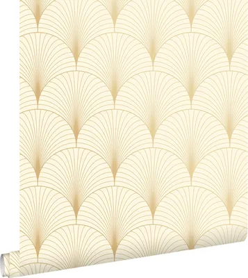 Obrázek produktu pro ESTAhome Tapeta s motivem art déco v béžové a zlaté barvě - 139458 - 0,53 x 10,05 m
