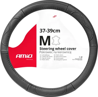 Produktbild von Lenkradbezug aus Leder für Autos M 37-39cm SWC-49-M AMIO-03551