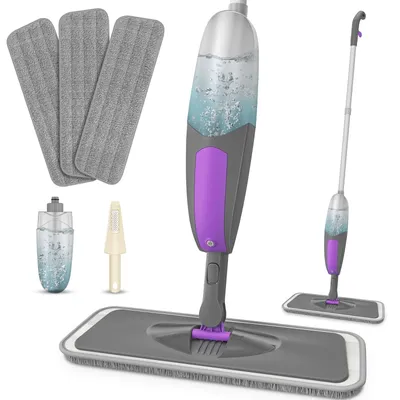 Zdjęcie produktu dla Mop spray z mikrofibrą - Ze zbiornikiem - 550 ml - Obrotowa głowica 360°