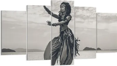 Produktbild von Bild auf Leinwand - Leinwandbild - 5 Teile - Tänzer Folk Oriental - 160x85cm - Wand Bild - Wanddeko - Wandbilder - Leinwanddruck - Bilder - Wanddekoration - Leinwand bilder - Wandbild - EA160x85-4445