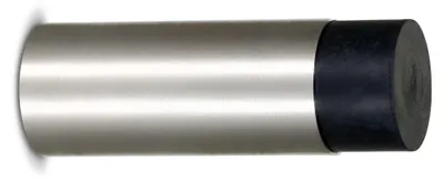 Image de Butée de porte en acier inoxydable avec joint en caoutchouc – butée de porte, butée pour poignées de porte, avec matériel de fixation pour montage mural, Ø 2,7 cm, L 7,6 cm