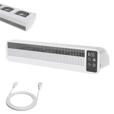 Zdjęcie produktu dla Wentylator do grzejników UISEBRT, 1 sztuka, tryb automatyczny, bateria 5200mAh, bezprzewodowy, wyświetlacz temperatury, timer, energooszczędny