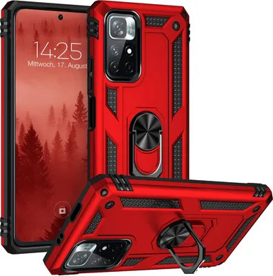 Produktbild von Armor Outdoor Handyhülle für Xiaomi Redmi Note 11 / 11S Handy Panzer Case Cover Schutzhülle Farbe: Rot