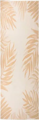 Produktbild von The Living Store Outdoor-Teppich Flachgewebe 80x250 cm Blattmuster