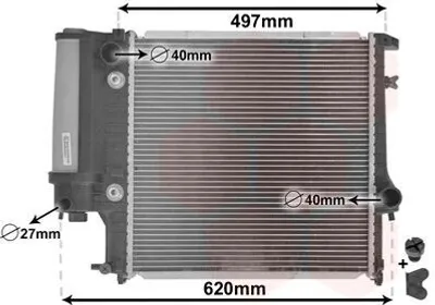 Produktbild von Van Wezel Wasserkühler für BMW 3er E30 E36 + Touring Cabrio Coupe Compact Z3