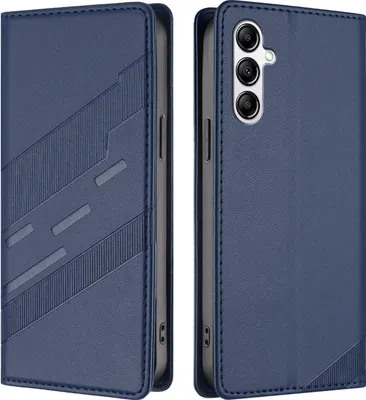Produktbild von Hülle für Samsung Galaxy A14 5G/4G, Kunstleder Brieftaschen Handyhülle mit Kartenfach und Standfunktion Blau
